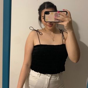 American Eagle black velvet tank top